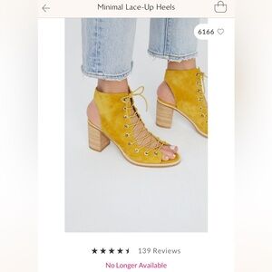 Jeffrey Campbell x Free People Minimal Lace up Heels - Worn Once Yellow Size 7.5